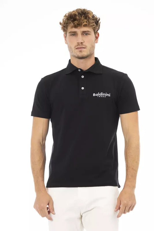 Baldinini Trend Black Cotton Men Polo