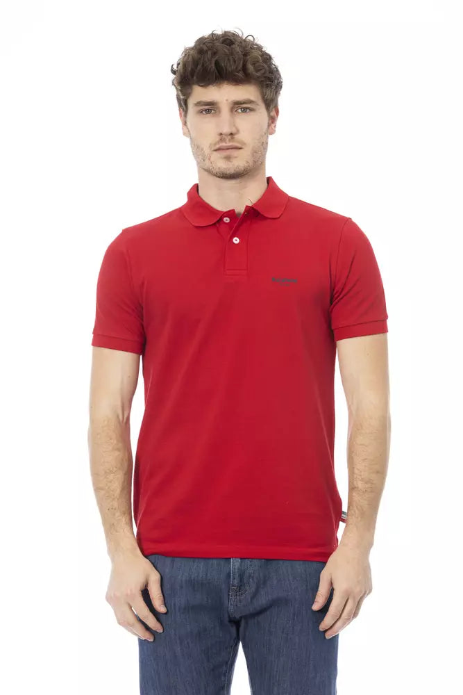 Baldinini Trend Red Cotton Men Polo