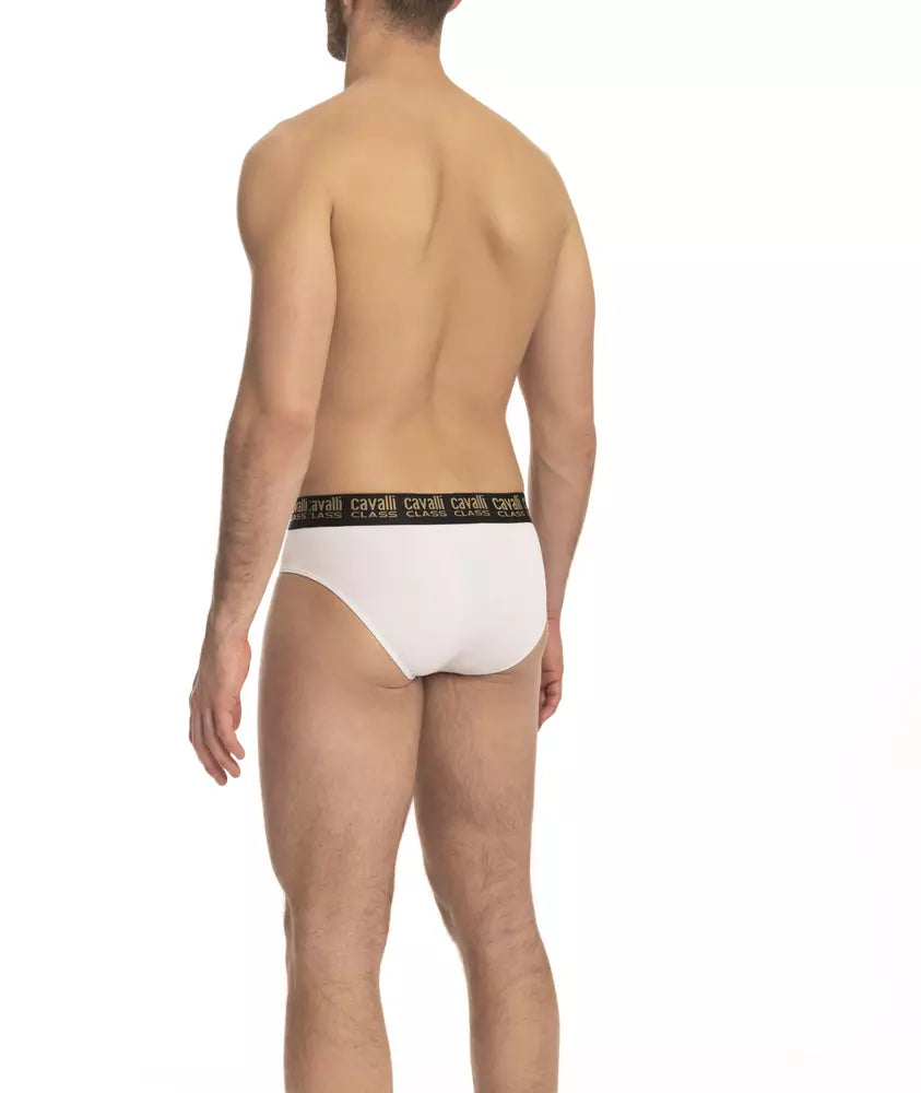 Cavalli Class White Cotton Men Brief