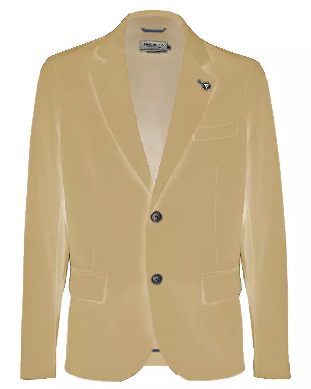 Fred Mello Elegant Beige Cotton Blend Jacket