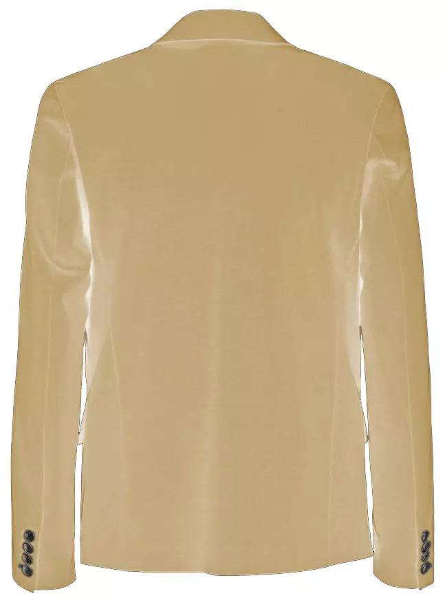 Fred Mello Elegant Beige Cotton Blend Jacket