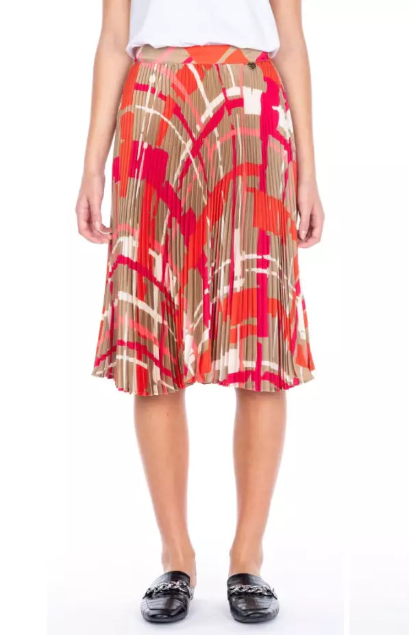 Twinset Abstract Elegance Pleated Maxi Skirt