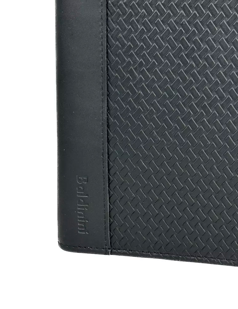 Baldinini Trend Elegant Black Leather Vertical Wallet