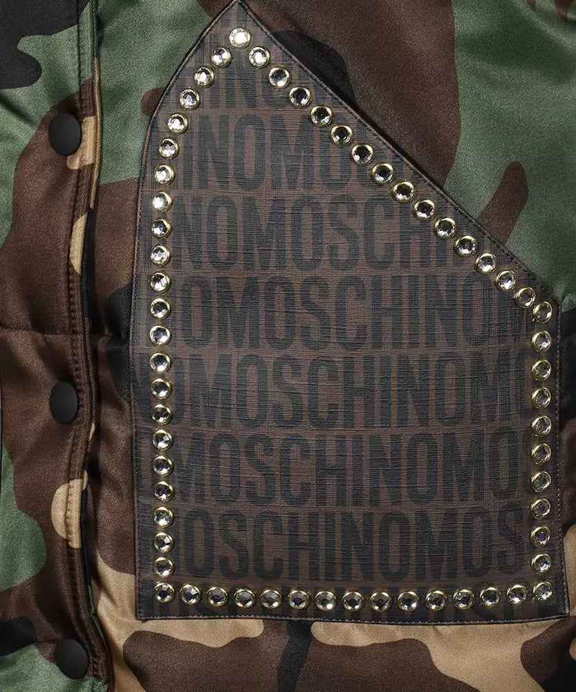 Moschino Couture Army Chic Rhinestone Embellished Vest