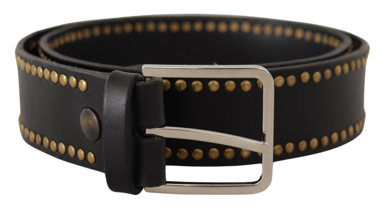 Dolce & Gabbana Elegant Black Leather Statement Belt