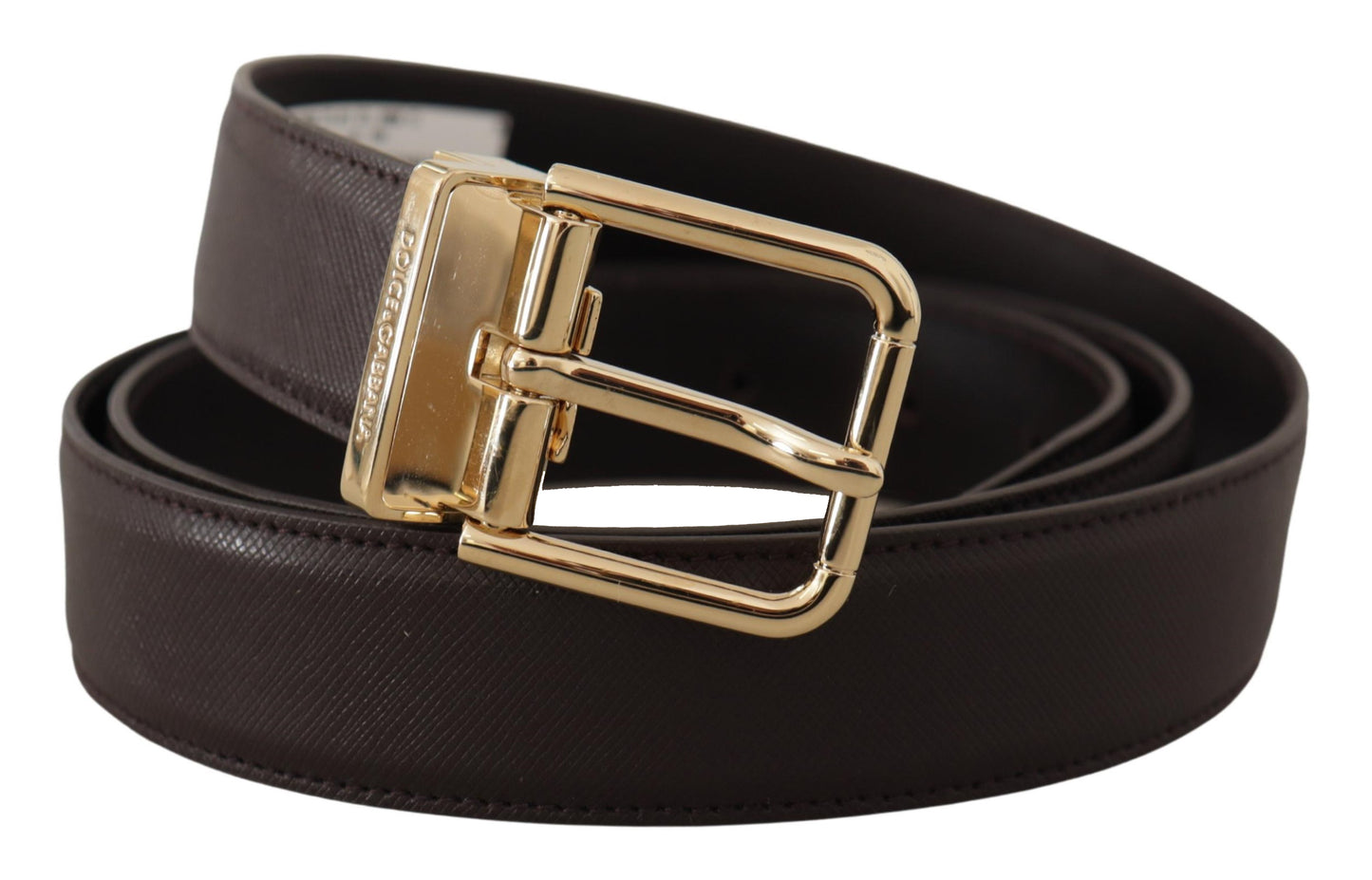 Dolce & Gabbana Elegant Leather Logo Engraved Belt