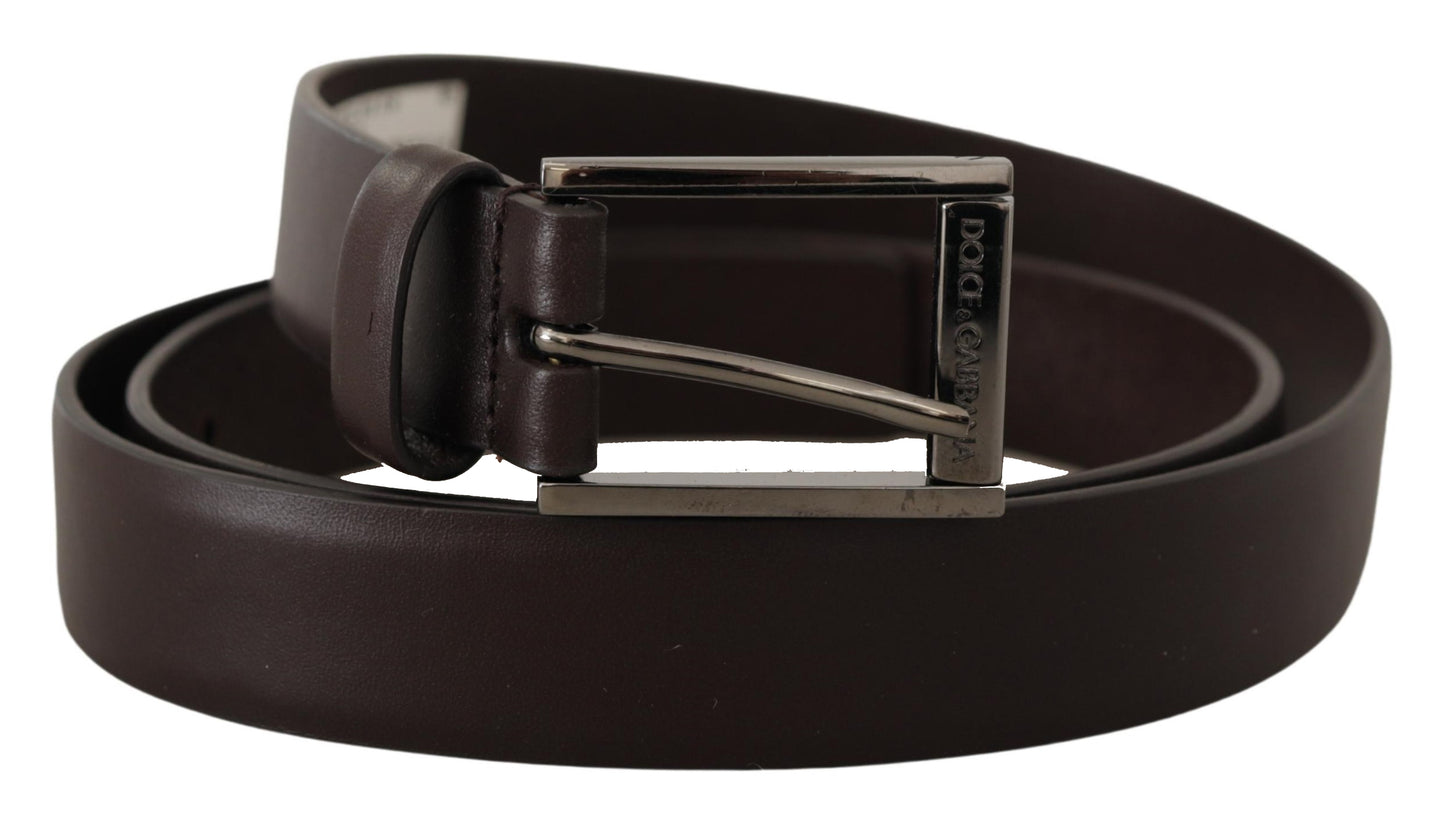 Dolce & Gabbana Elegant Dark Brown Leather Belt