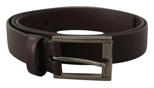 Dolce & Gabbana Elegant Dark Brown Leather Belt