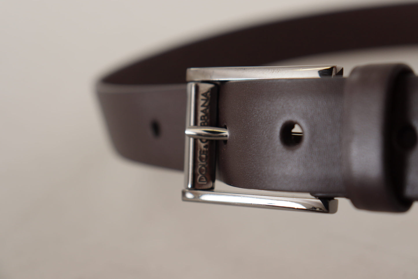 Dolce & Gabbana Elegant Dark Brown Leather Belt