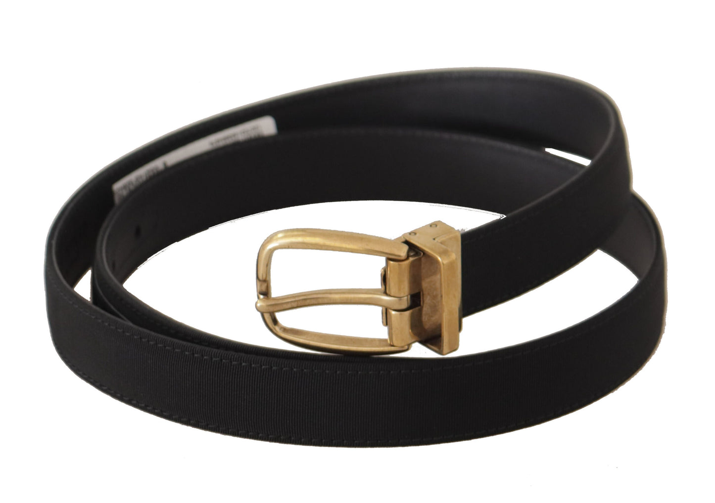 Dolce & Gabbana Elegant Black Canvas-Leather Men's Belt