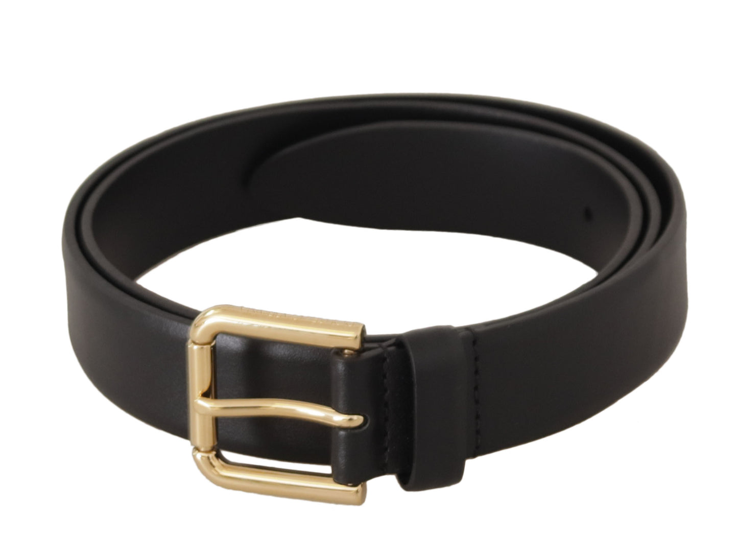 Dolce & Gabbana Elegant Black Leather Belt with Metal Buckle