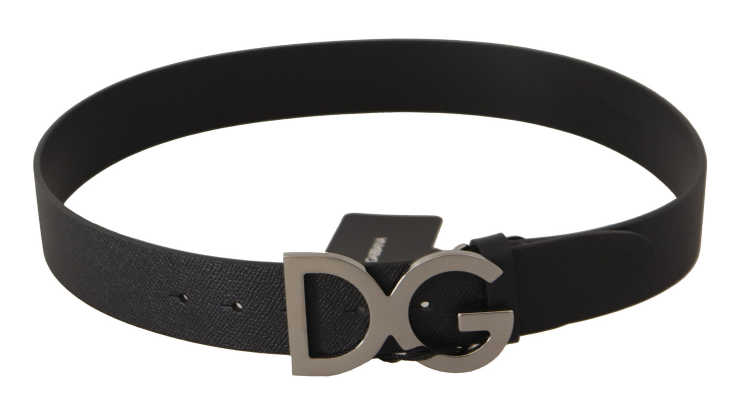 Dolce & Gabbana Elegant Leather Belt with Metal Buckle Closure