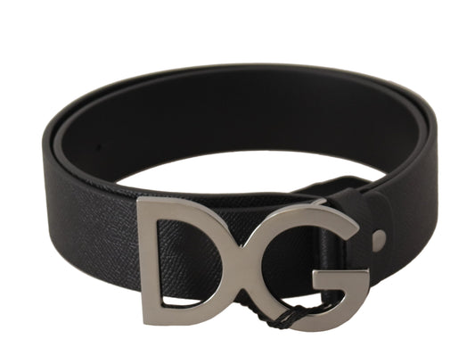 Dolce & Gabbana Elegant Leather Belt with Metal Buckle Closure