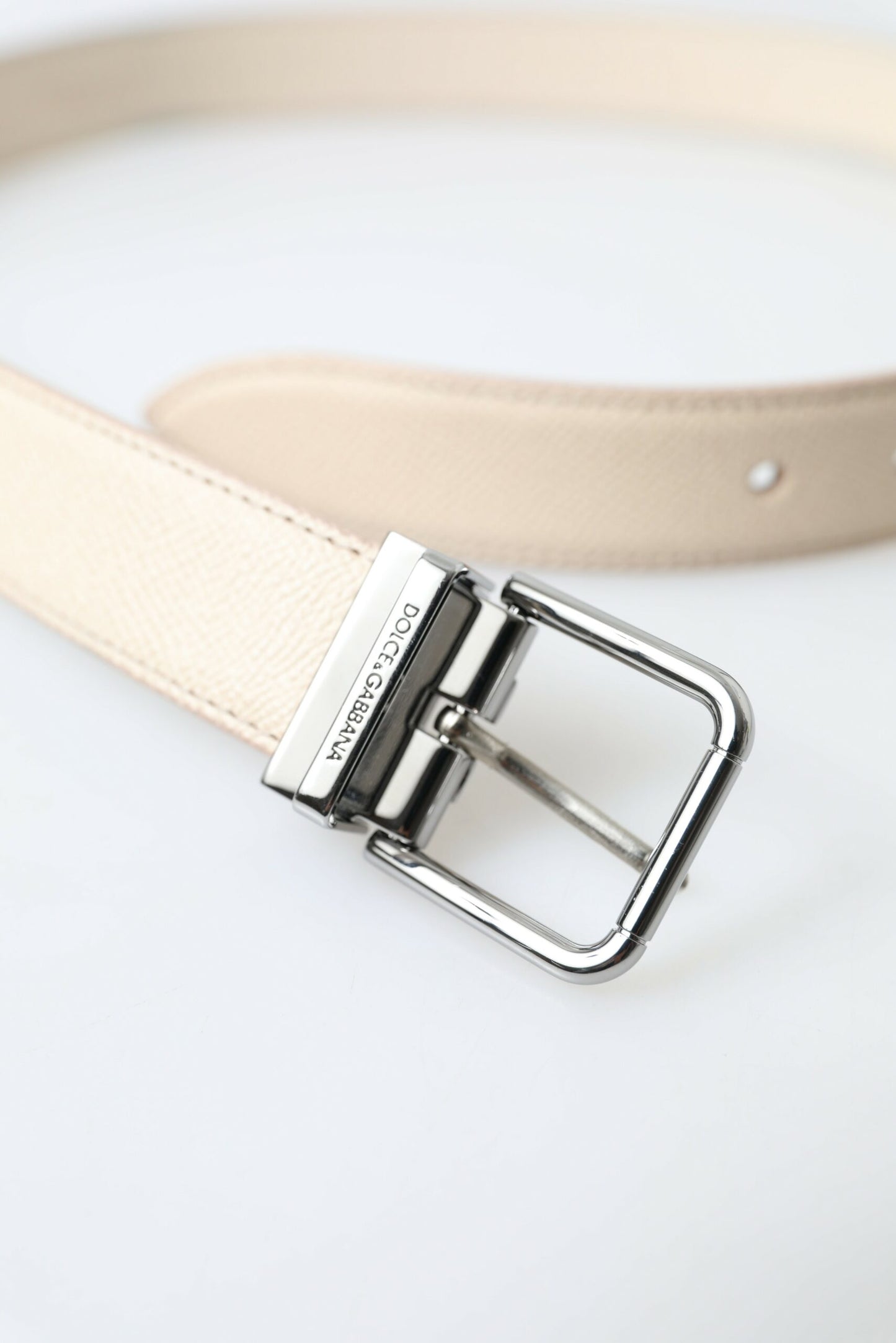 Dolce & Gabbana Chic Beige Italian Leather Belt