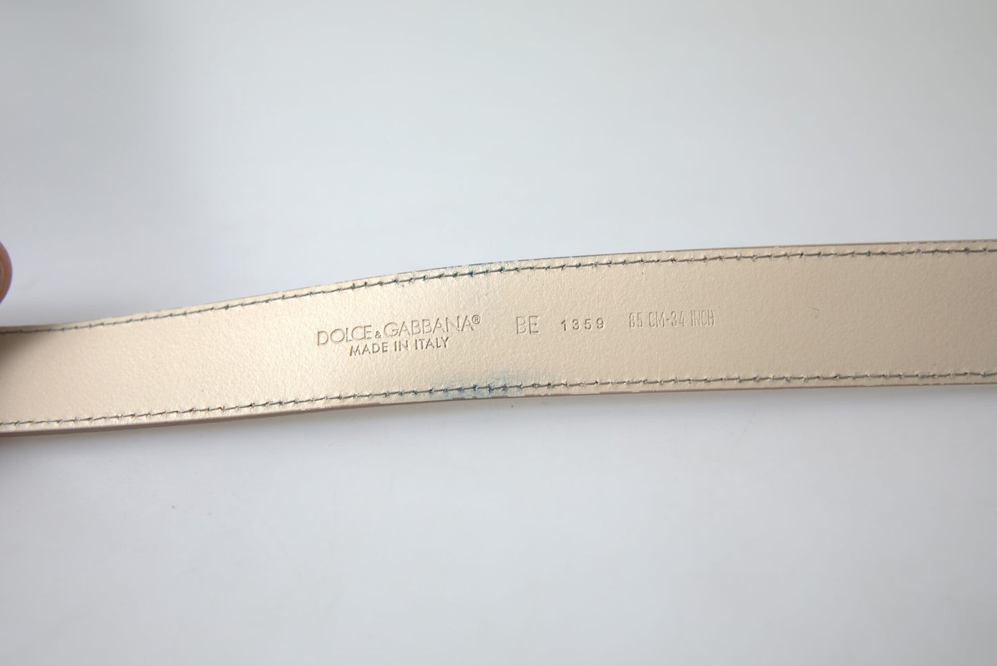 Dolce & Gabbana Chic Beige Italian Leather Belt