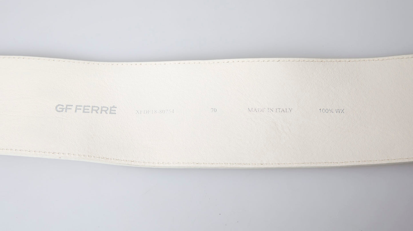 GF Ferre Chic Off White Snap Button Fashion Belt