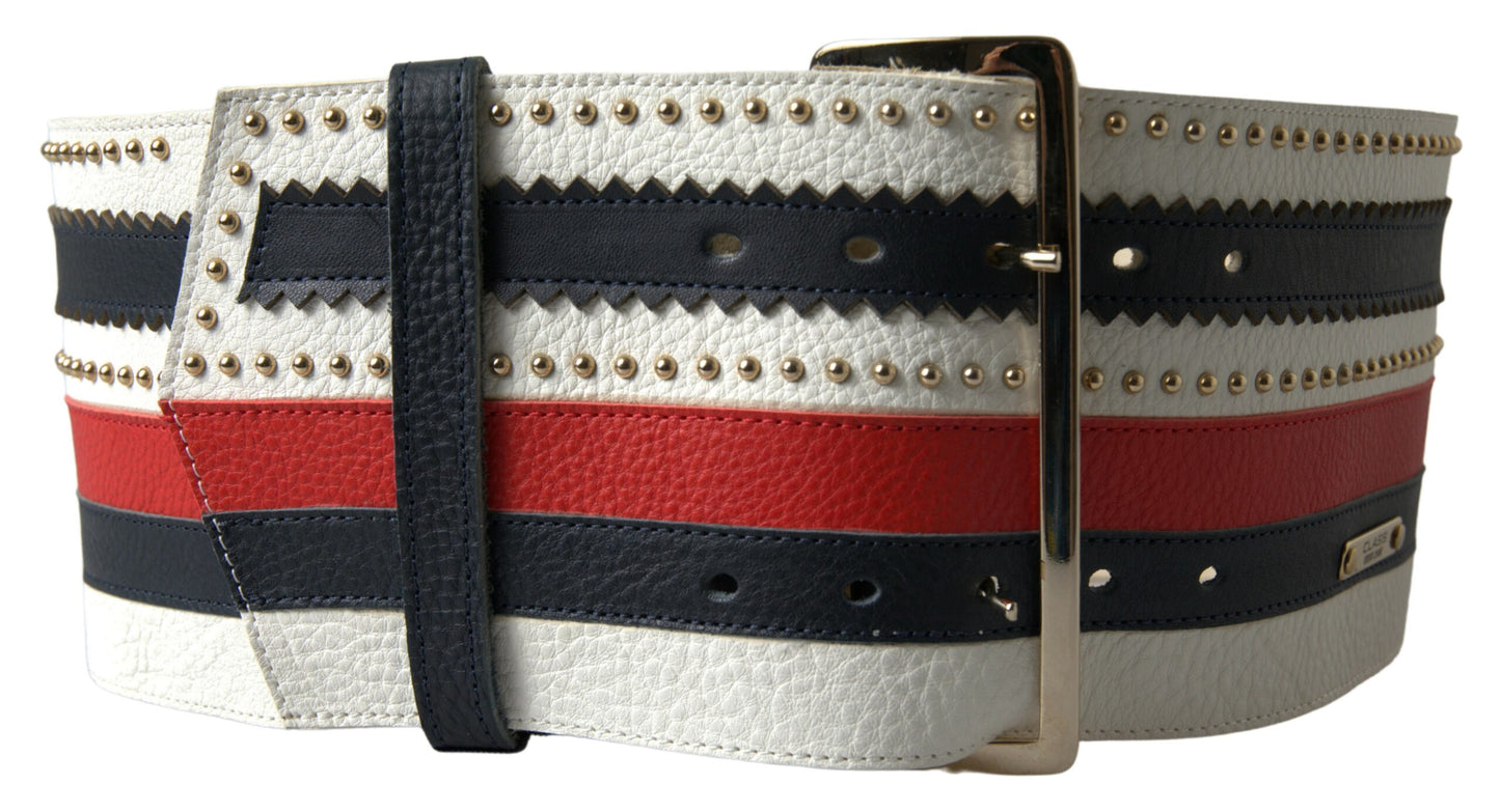 Roberto Cavalli Multicolor Leather Wide Statement Belt