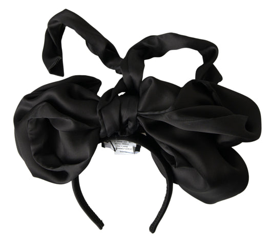 Dolce & Gabbana Elegant Silk Black Bow Diadem Headpiece