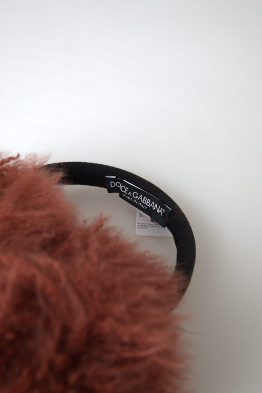 Dolce & Gabbana Red Alpaca Fur Earmuffs