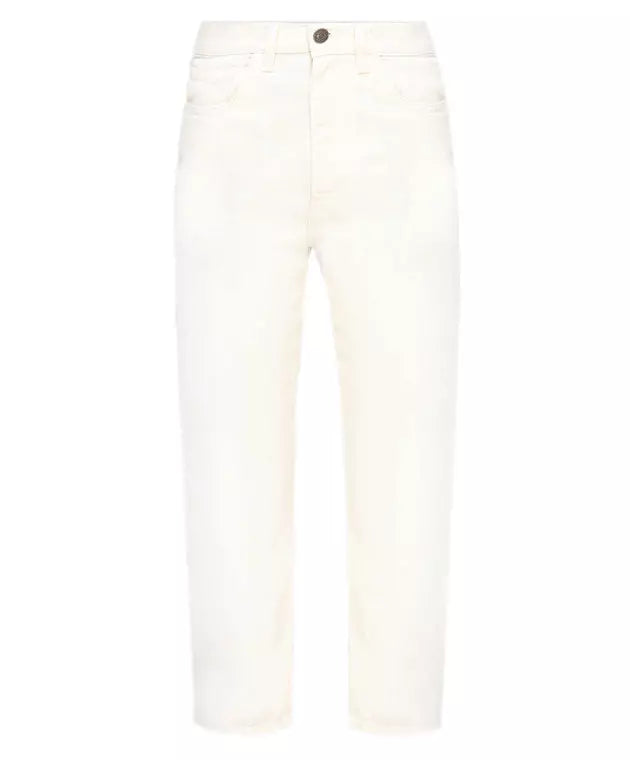 Twinset Chic White Cotton Regular Fit Jeans