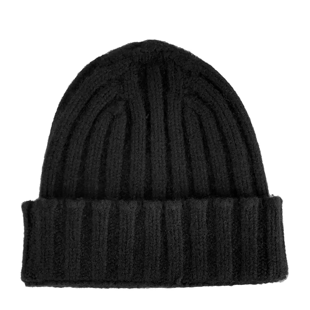 Emilio Romanelli Pure Cashmere Ribbed Beanie - Classic Elegance