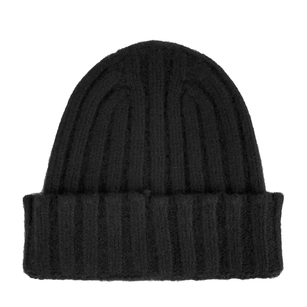 Emilio Romanelli Pure Cashmere Ribbed Beanie - Classic Elegance