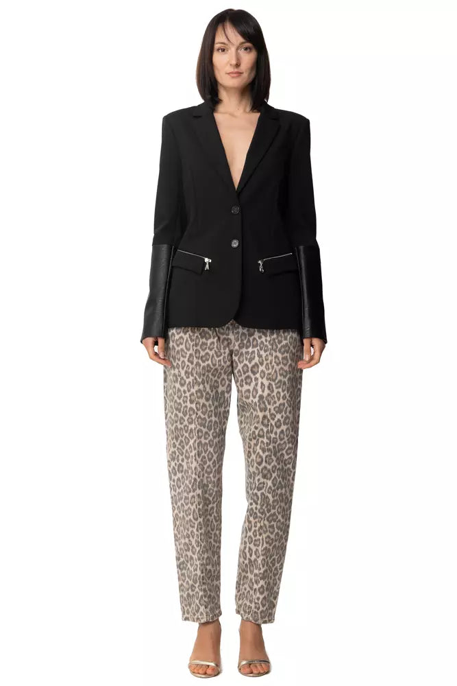 Twinset Elegant Leopard Print Trousers for Sophisticated Style