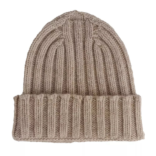 Emilio Romanelli Italian Pure Cashmere Ribbed Beanie