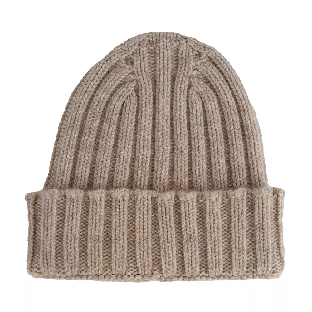 Emilio Romanelli Italian Pure Cashmere Ribbed Beanie