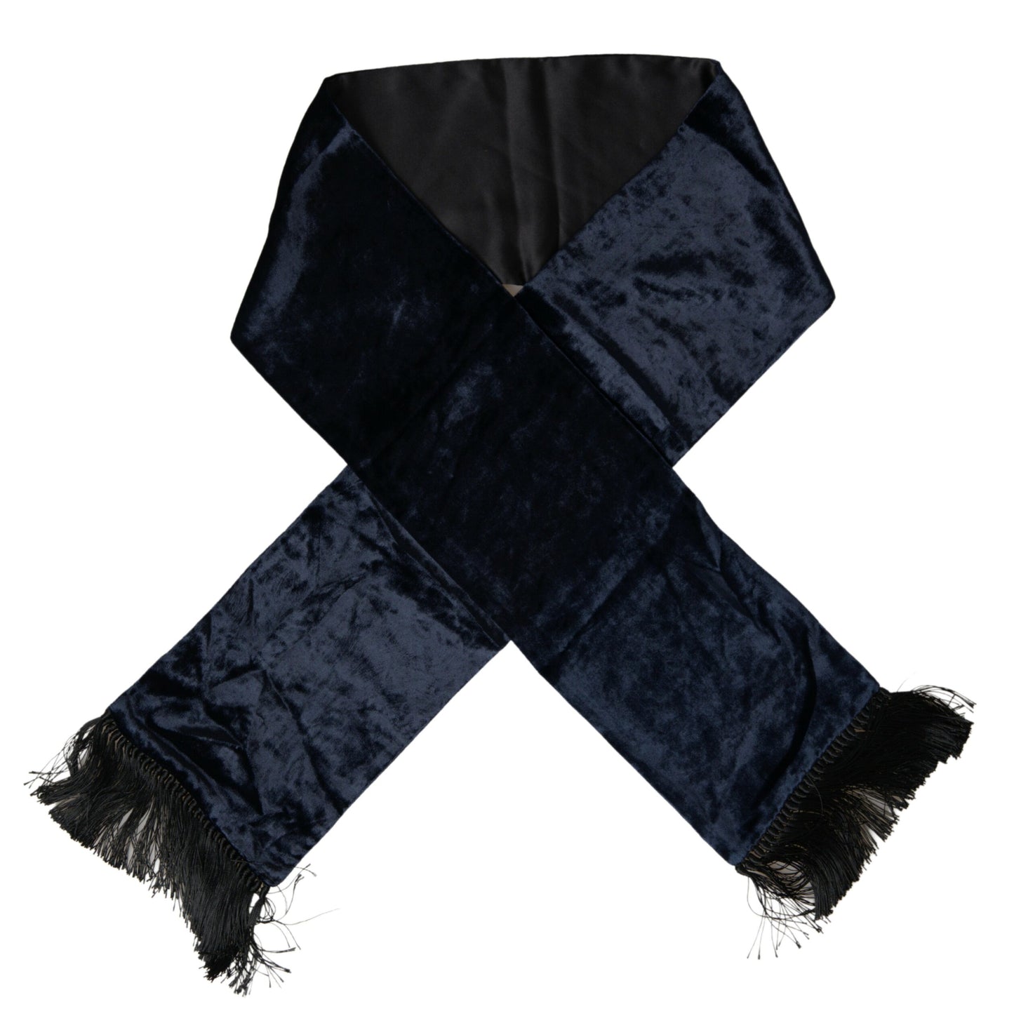 Dolce & Gabbana Elegant Silk Velvet Men's Scarf - Dark Blue