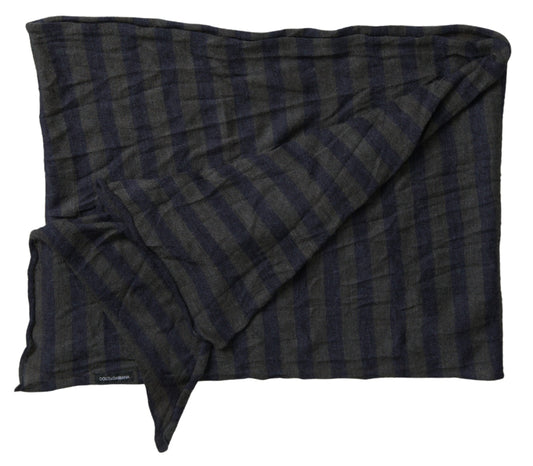 Dolce & Gabbana Elegant Striped Men's Scarf in Gray Blue Tones