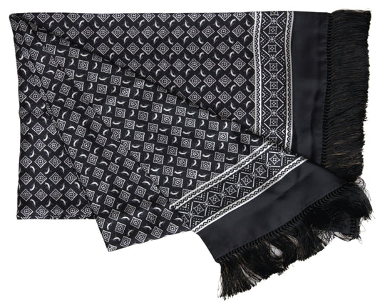 Dolce & Gabbana Elegant Black Silk Men's Neck Scarf