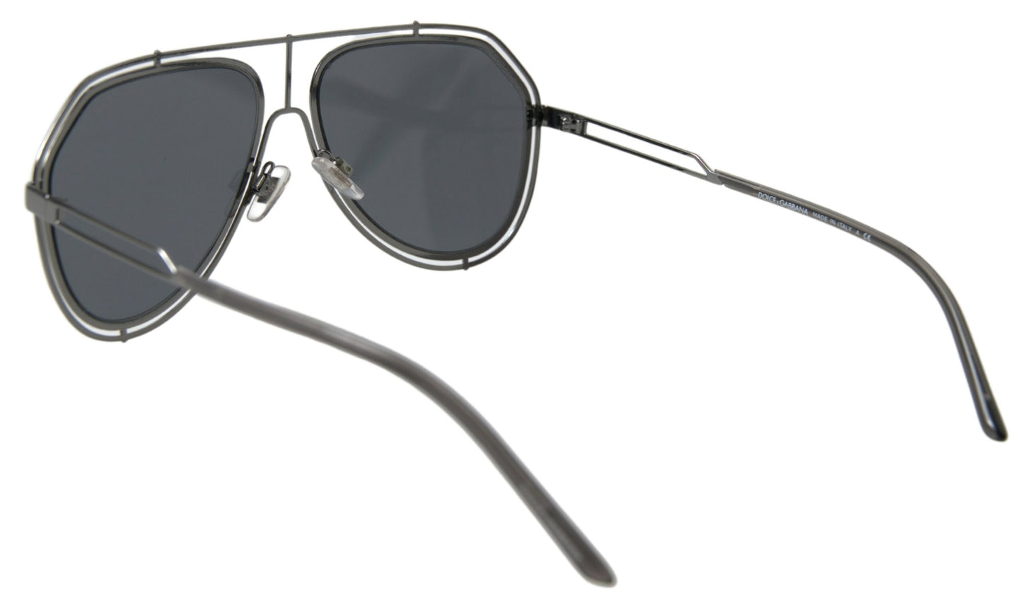 Dolce & Gabbana Sleek Grey Metal Sunglasses for Men