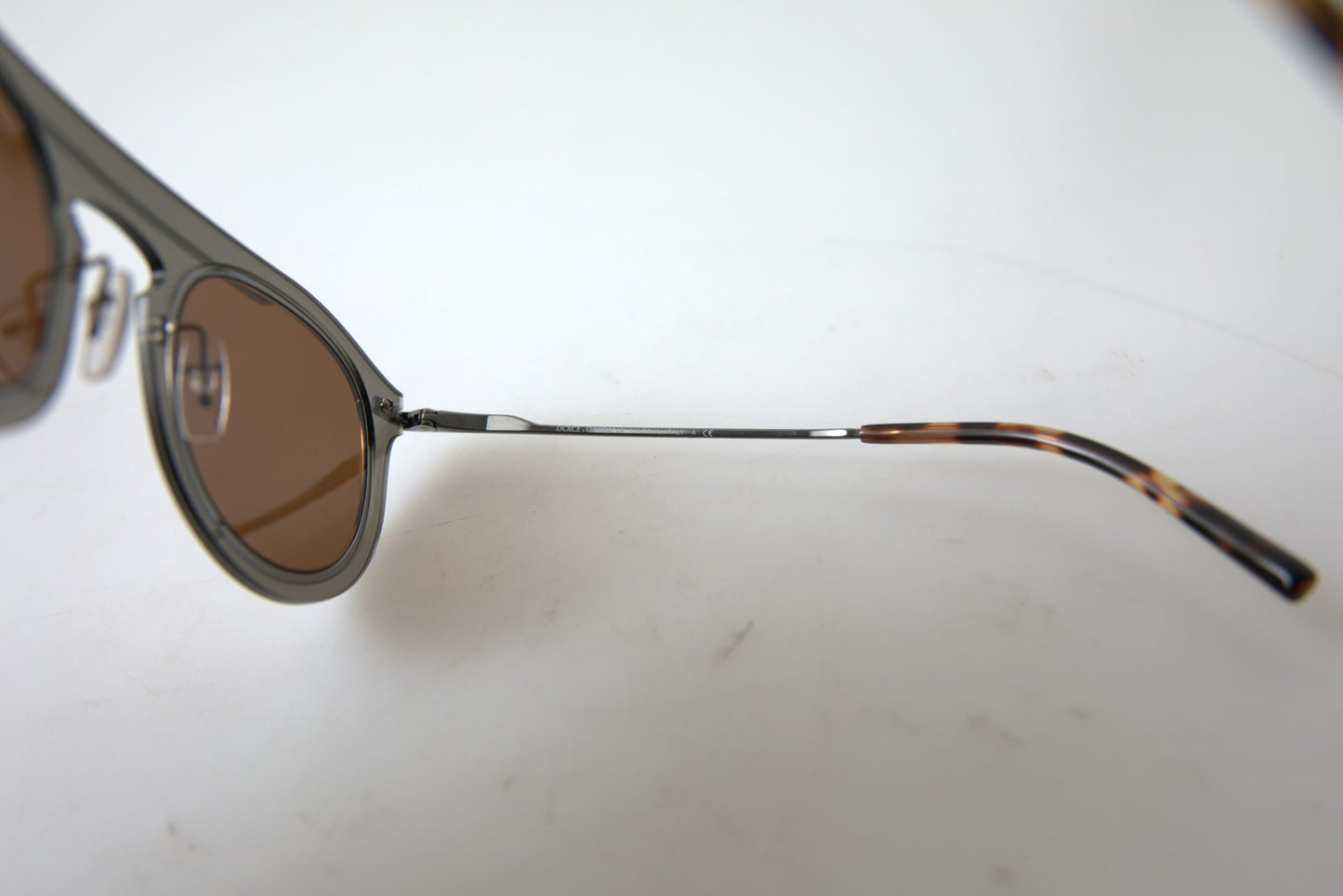 Dolce & Gabbana Chic Brown Metal Phantos Sunglasses