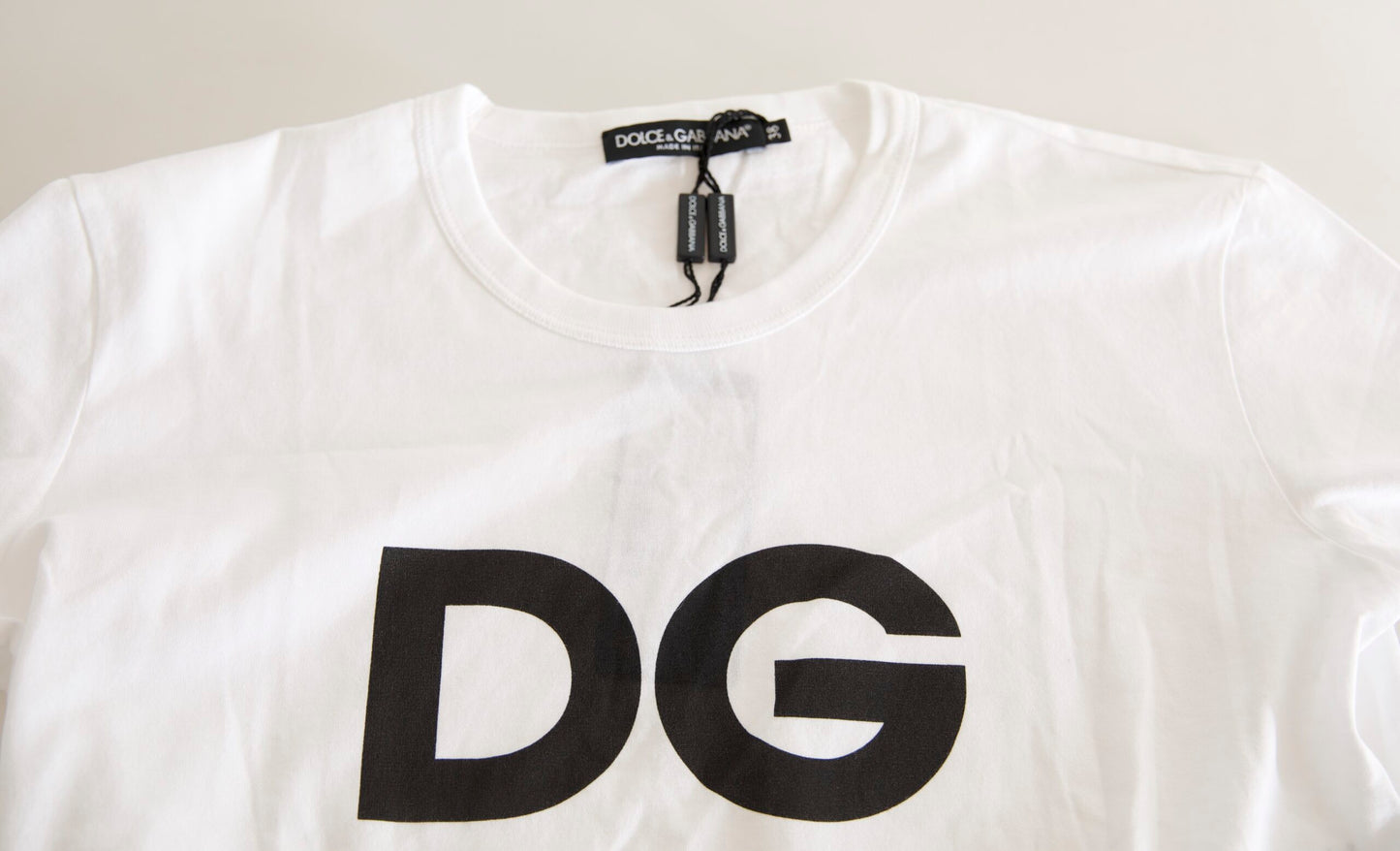 Dolce & Gabbana Elegant White Cotton Round Neck Tee