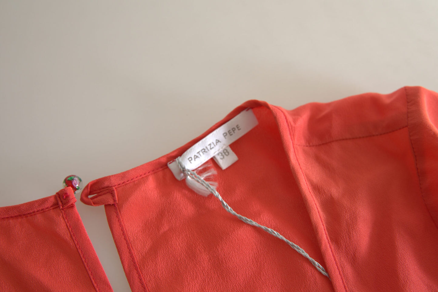 Patrizia Pepe Chic Orange Silk Short Sleeve Blouse