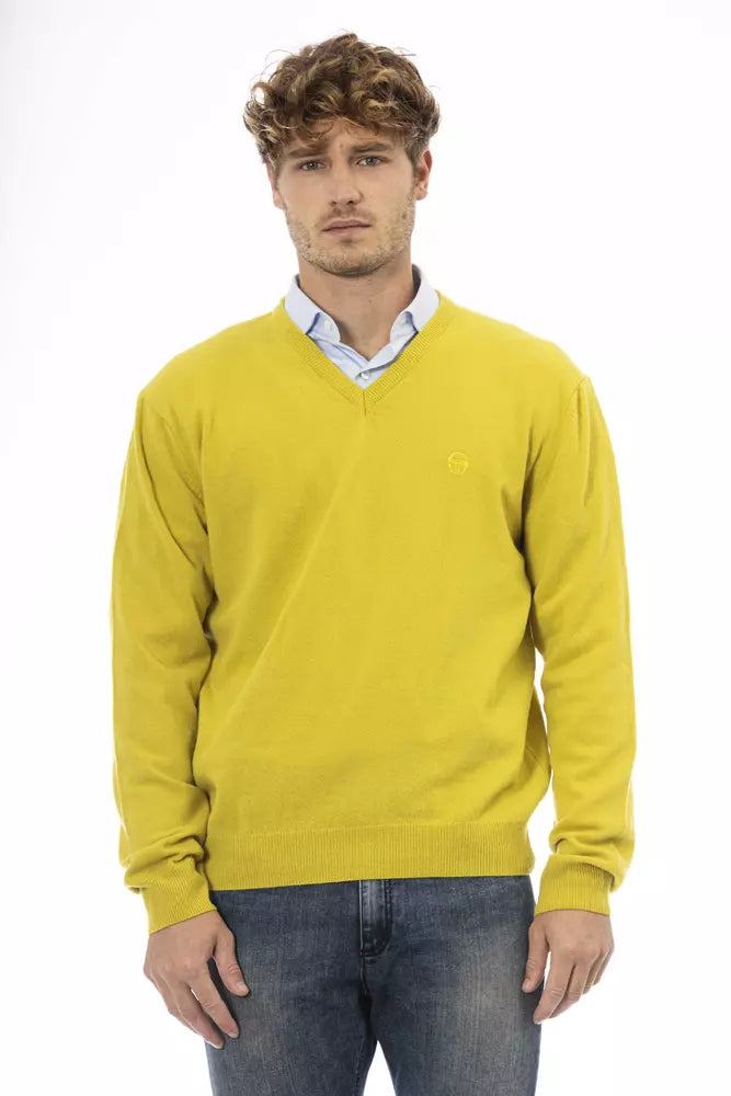 Sergio Tacchini Yellow Wool Men Sweater