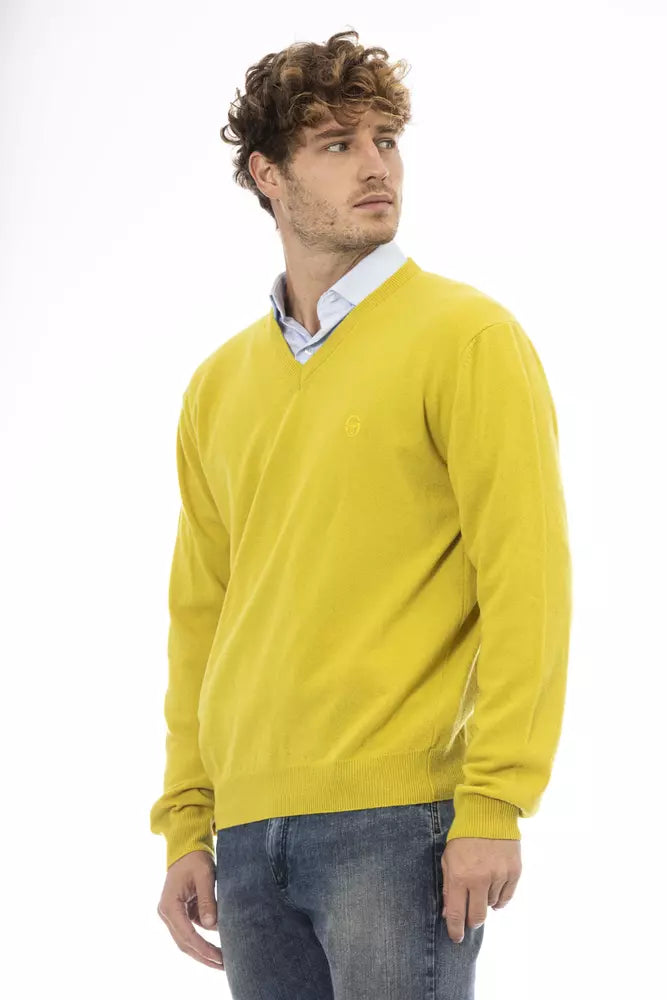 Sergio Tacchini Yellow Wool Men Sweater