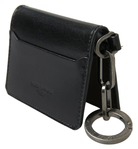 Dolce & Gabbana Elegant Black Leather Card Holder