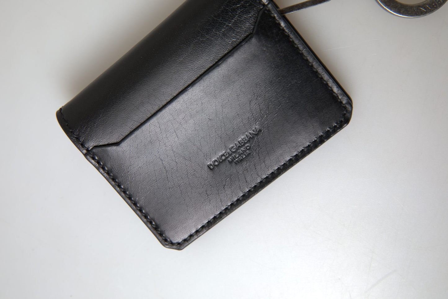 Dolce & Gabbana Elegant Black Leather Card Holder