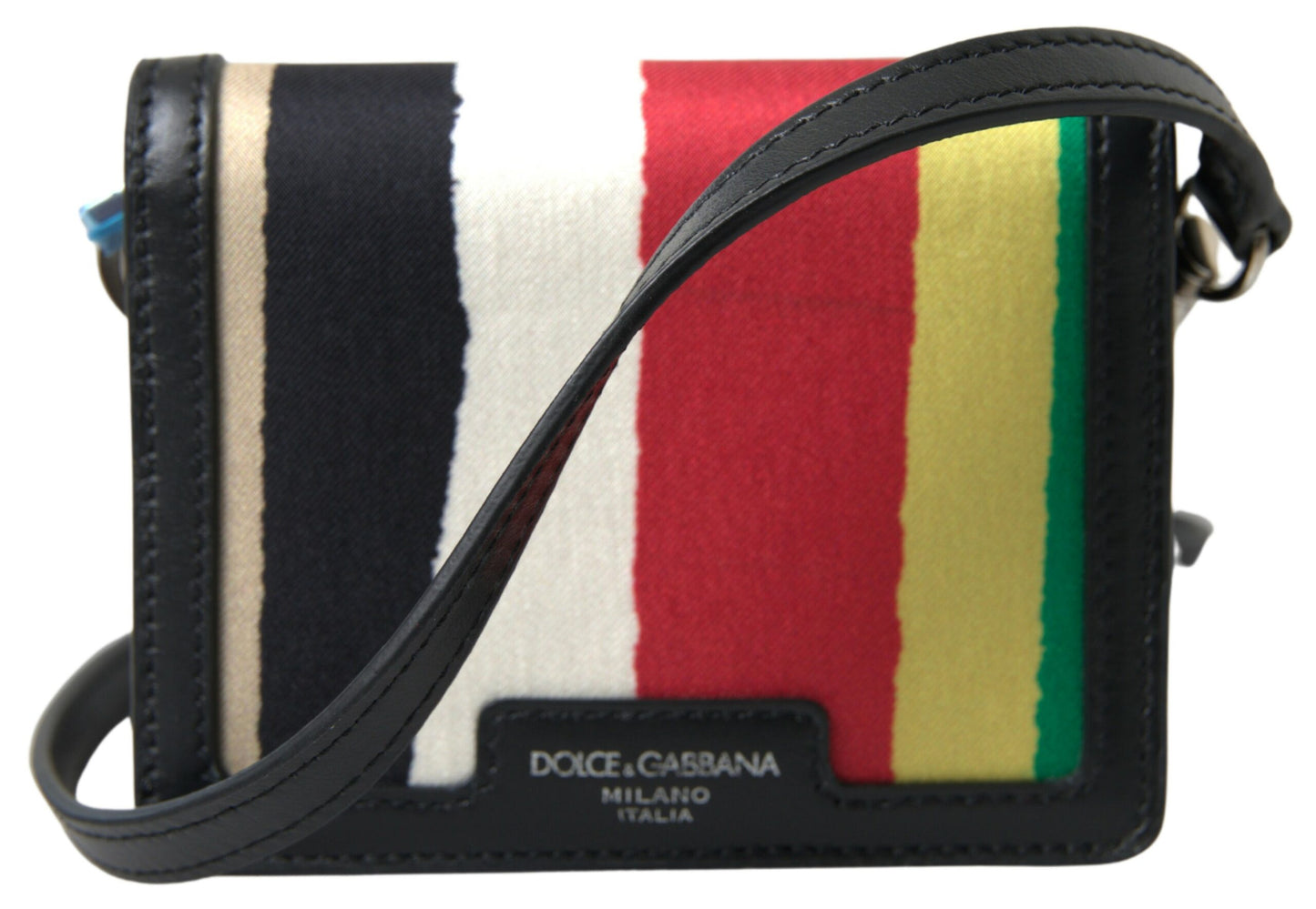 Dolce & Gabbana Multicolor Bifold Leather Wallet with Strap