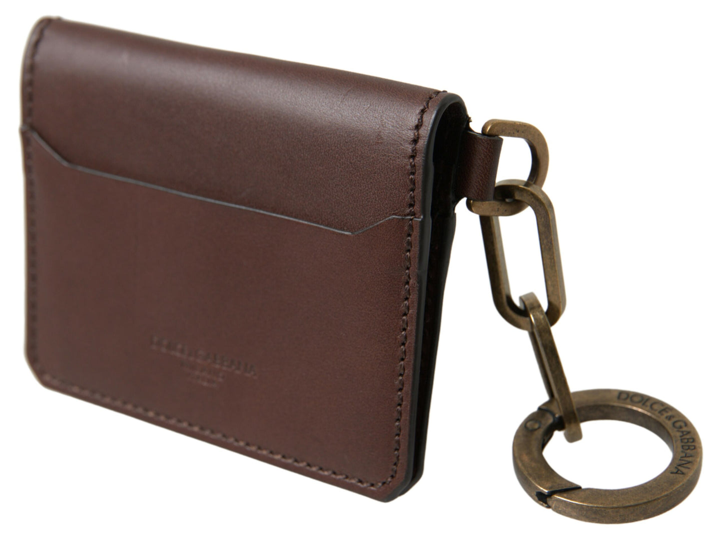 Dolce & Gabbana Elegant Brown Leather Cardholder