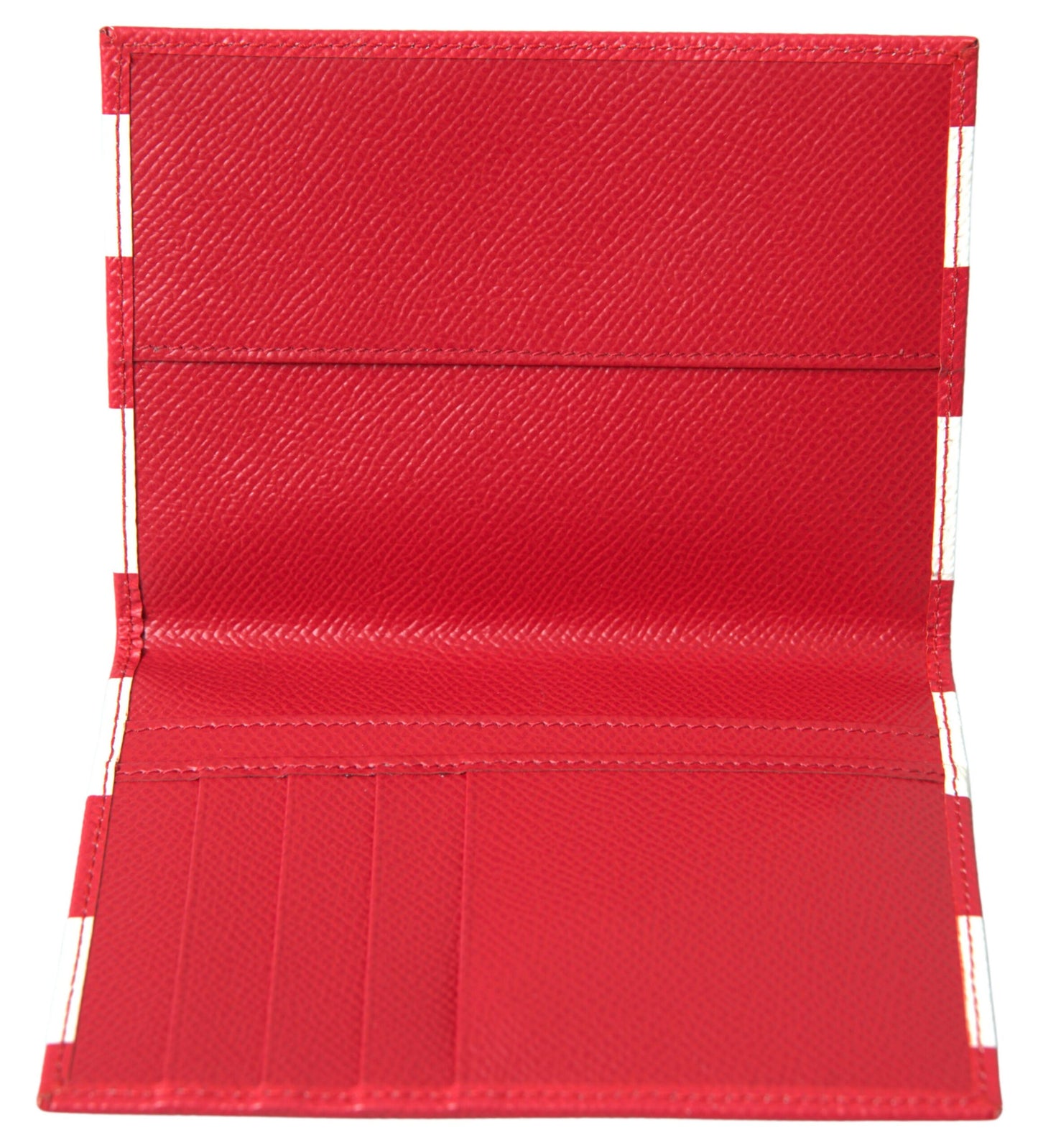 Dolce & Gabbana Elegant Striped Leather Passport Holder