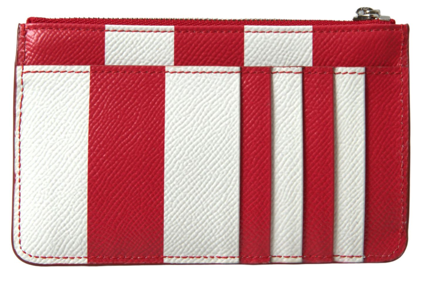 Dolce & Gabbana Elegant Striped Leather Card Holder