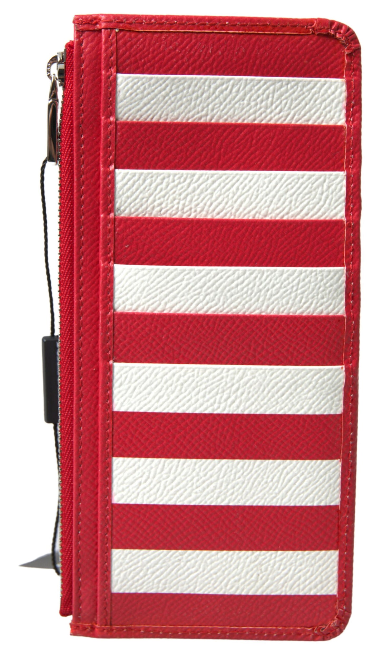 Dolce & Gabbana Elegant Striped Leather Card Holder