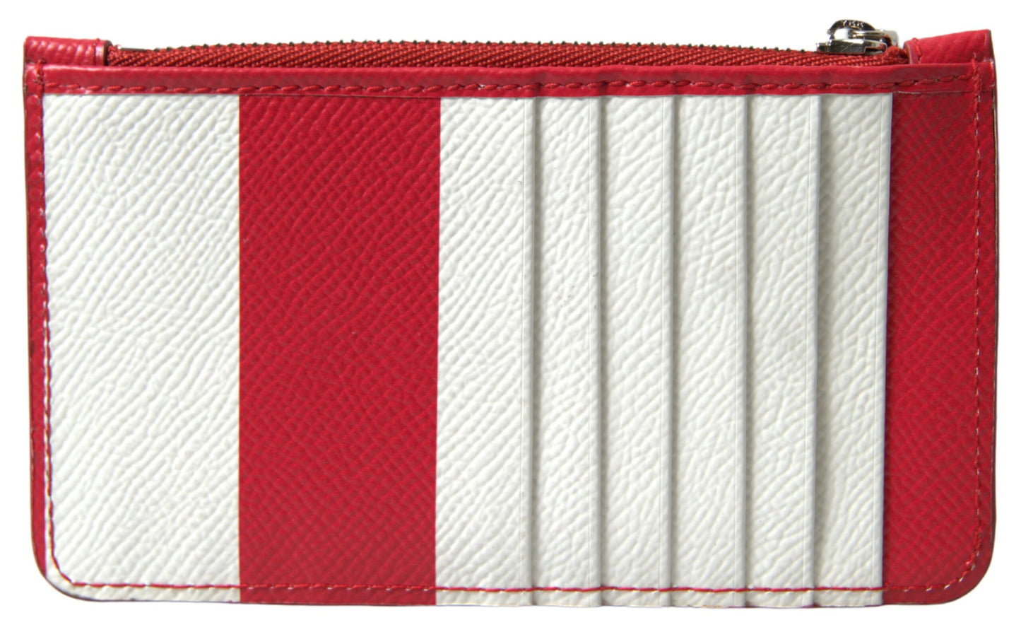 Dolce & Gabbana Elegant Striped Leather Card Holder