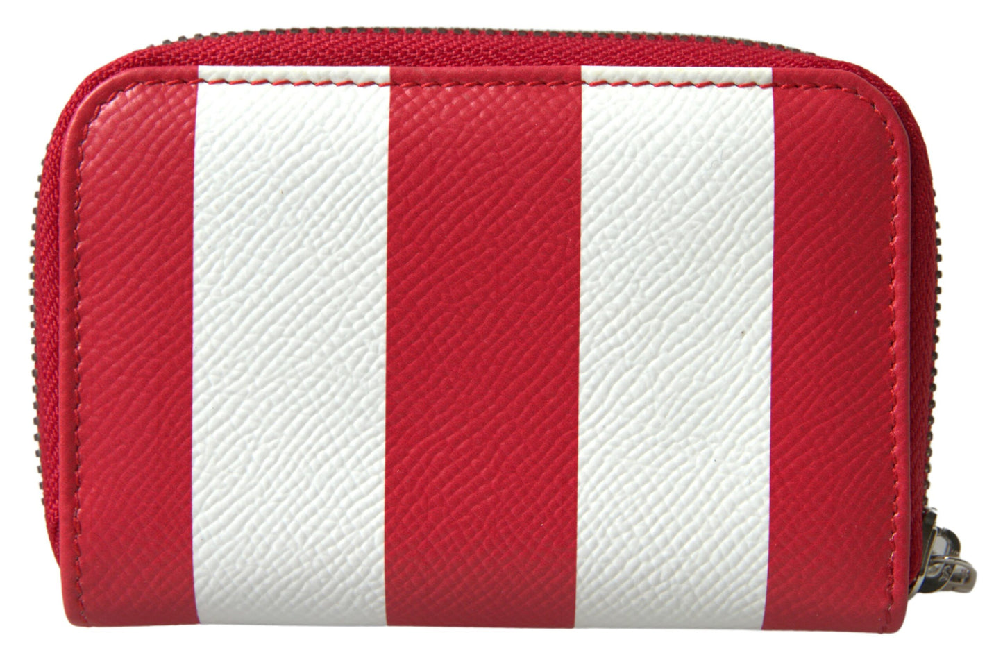 Dolce & Gabbana Elegant Continental Zip Wallet - Red & White Leather