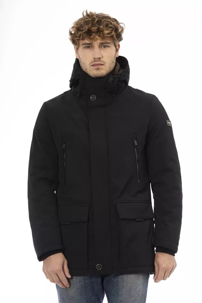 Baldinini Trend Black Polyester Men Jacket