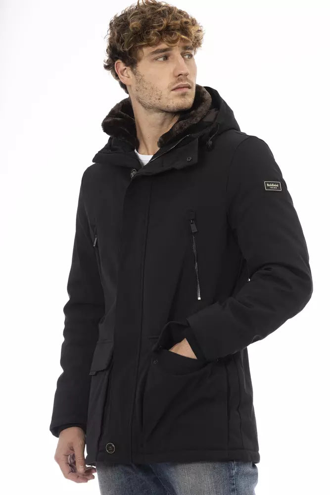 Baldinini Trend Black Polyester Men Jacket