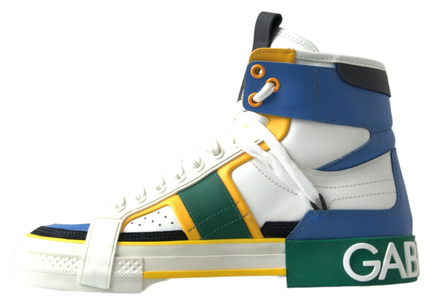 Dolce & Gabbana Multicolor High-Top Leather Sneakers